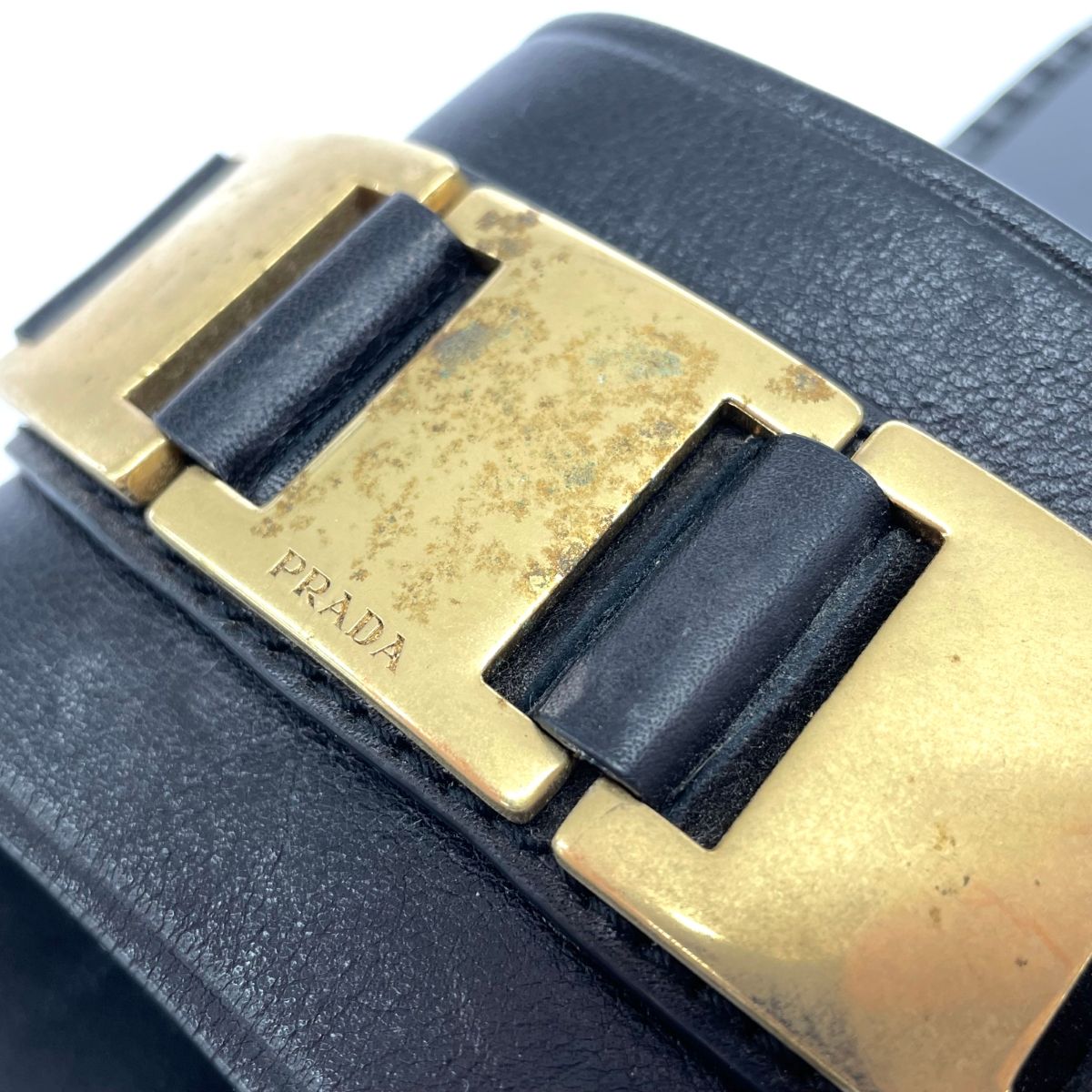 PRADA プラダ サンダル 表記サイズ 37 バックルデザイン ブラック レディース | 240002231576 KIN-KAAI_COM