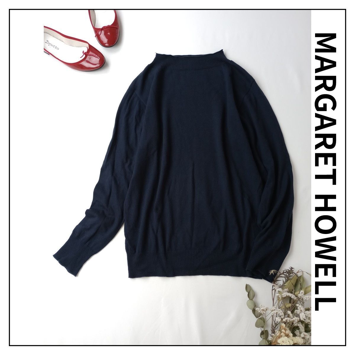 a1568＊ マーガレットハウエル カシミヤウール タートルニット プルオーバー a1568＊ マーガレットハウエル カシミヤウール タートルニット