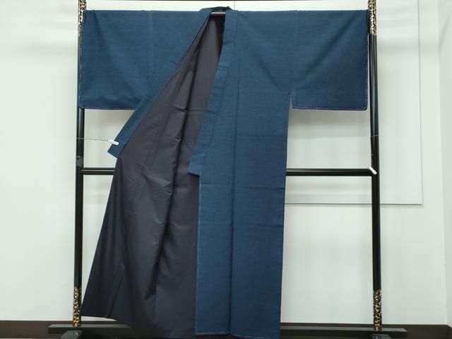 平和屋着物□極上 男性 紬 アンサンブル・長襦袢セット キングサイズ