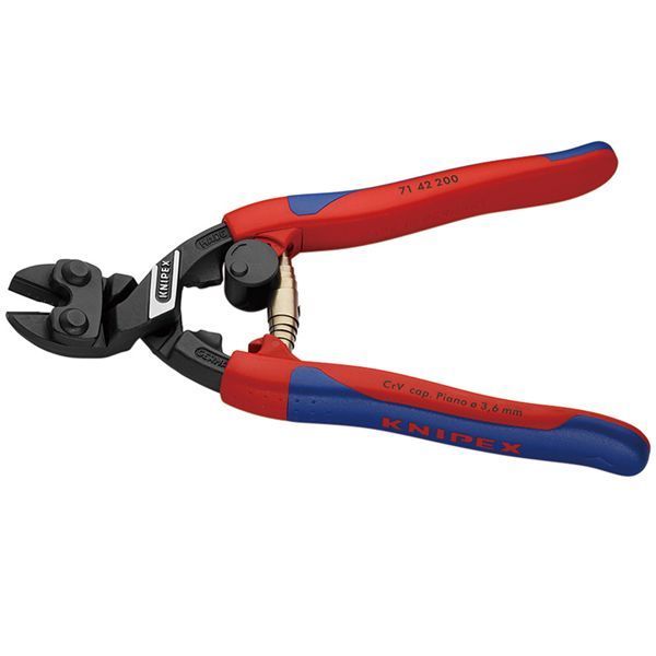 KNIPEX クニペックス 小型クリッパー コンフォート ベントヘッド リセス付 サイズ200×62×24mm 7142-200
