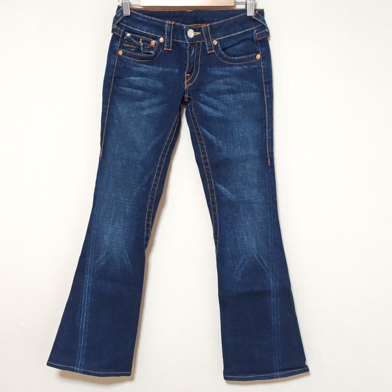 フェミニンなフ ◎ TRUE RELIGION トゥルー レリジョン ジーンズ デニムパンツ デニム ジーパン Gパン ボトムス フ ベルボトム ブーツカット ダメージ レディース インディゴ 503 26インチ|M30462ja