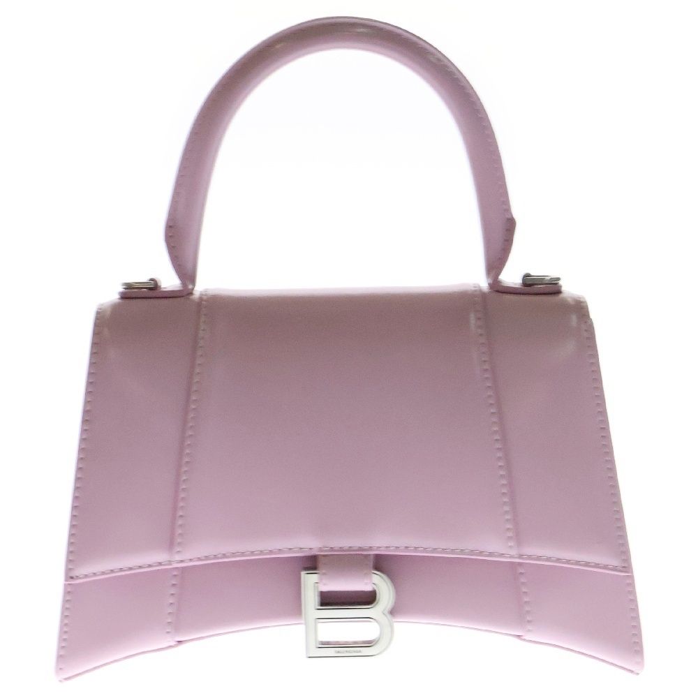 BALENCIAGA バレンシアガ アワーグラス スモール レザー2WAYハンドバッグ ショルダーバッグ ピンク 593546