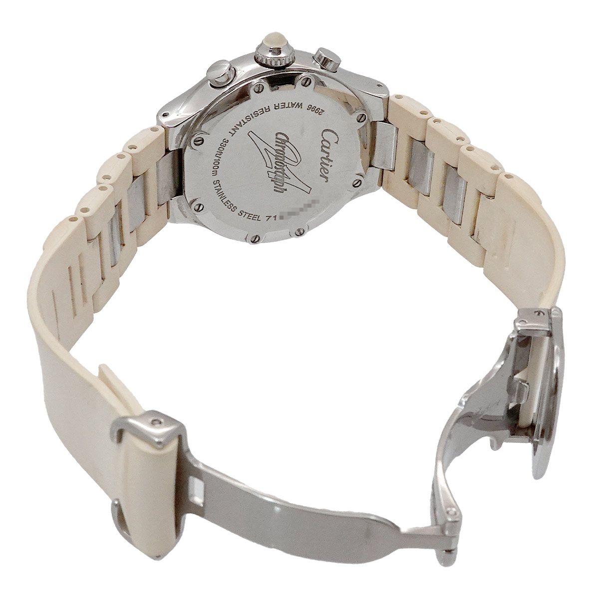 Cartier カルティエ クロノスカフ デイト ラバーベルト 白