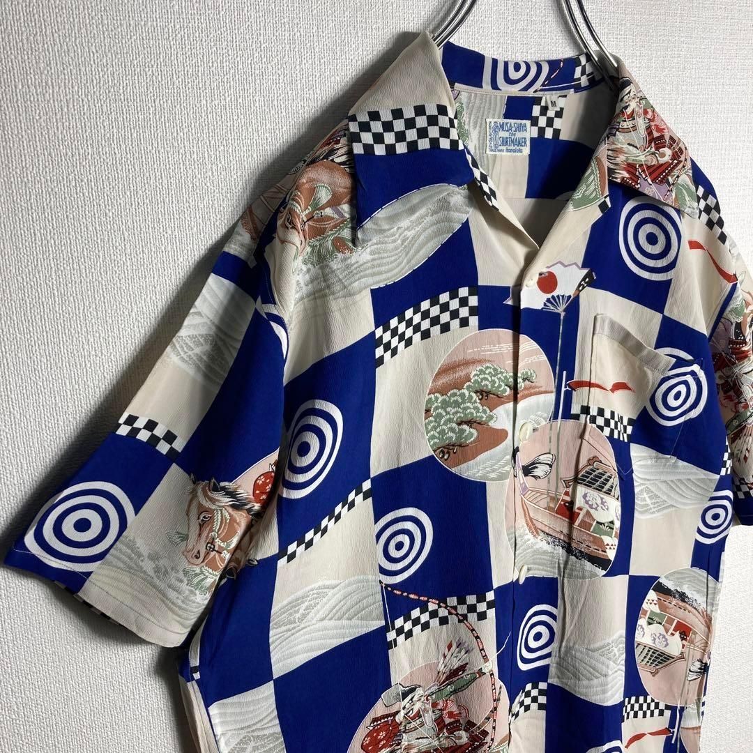 美品】SUNSURF アロハシャツ 半袖 開襟 浮世絵 美人画 和柄 L 美品】SUNSURF アロハシャツ 半袖 開襟 浮世絵 美人画 和柄 L