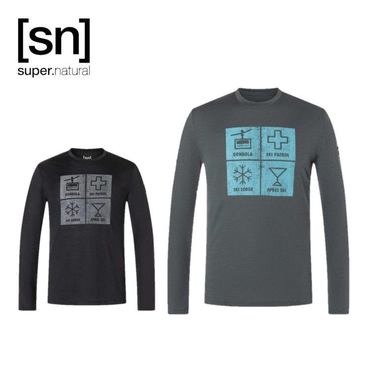 25秋冬 エスエヌ スーパーナチュラル sn super.natural メンズ スイスロッジ ロングスリーブ snmp02077 トップス ロンT メリノウール ヨガ ピラティス フィットネス