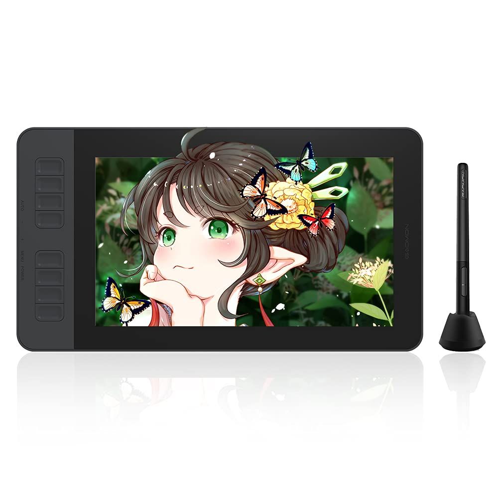 GAOMON 液タブ PD1161 11.6インチ IPS 液晶タブレット 傾き検知 筆圧検知8192レベル 充電不要ペン macOS|Windows対応 小型 液晶ペンタブレット左利き|右利き対応 初心者に最適