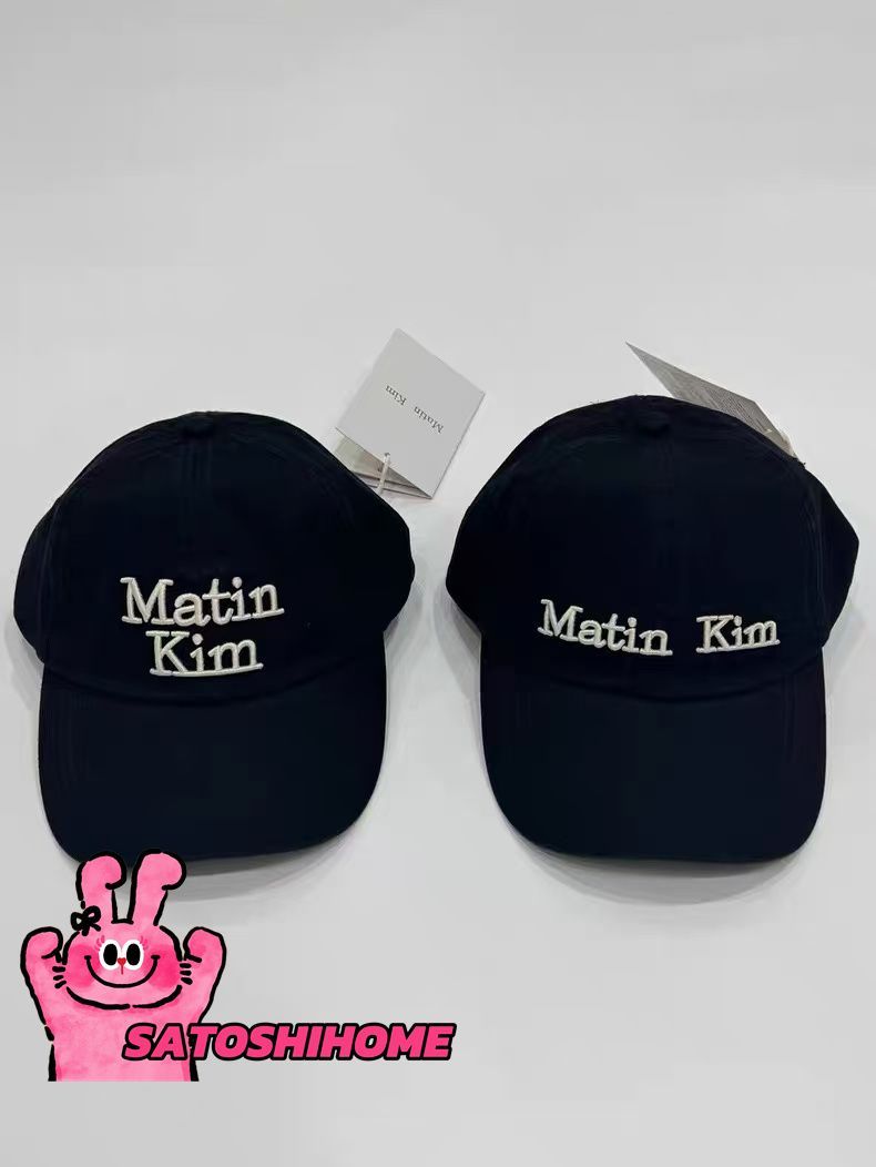 Matin Kim] LOGO SCRAP BALL CAP IN BLACK 正規品 韓国ブランド
