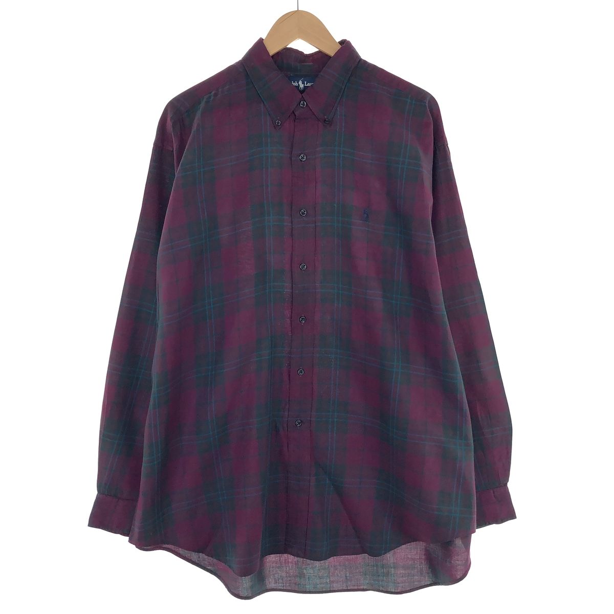 古着 ラルフローレン Ralph Lauren BLAKE タータンチェック 長袖 ボタンダウンチェックシャツ メンズXL/eaa374196