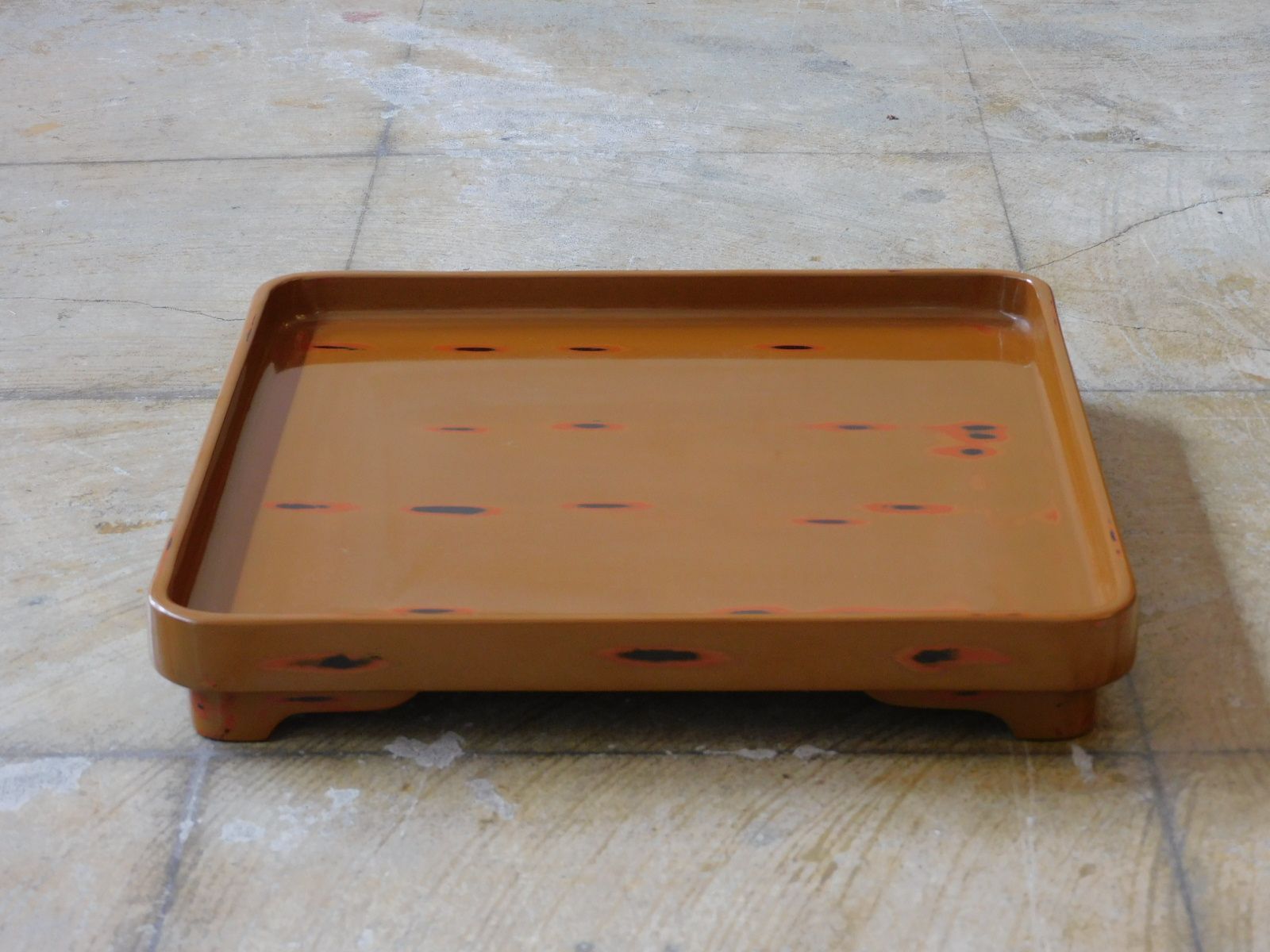 輪島塗 研ぎ出し 四方膳 HK-a-05277 / 時代漆器 菓子器 膳 煎茶