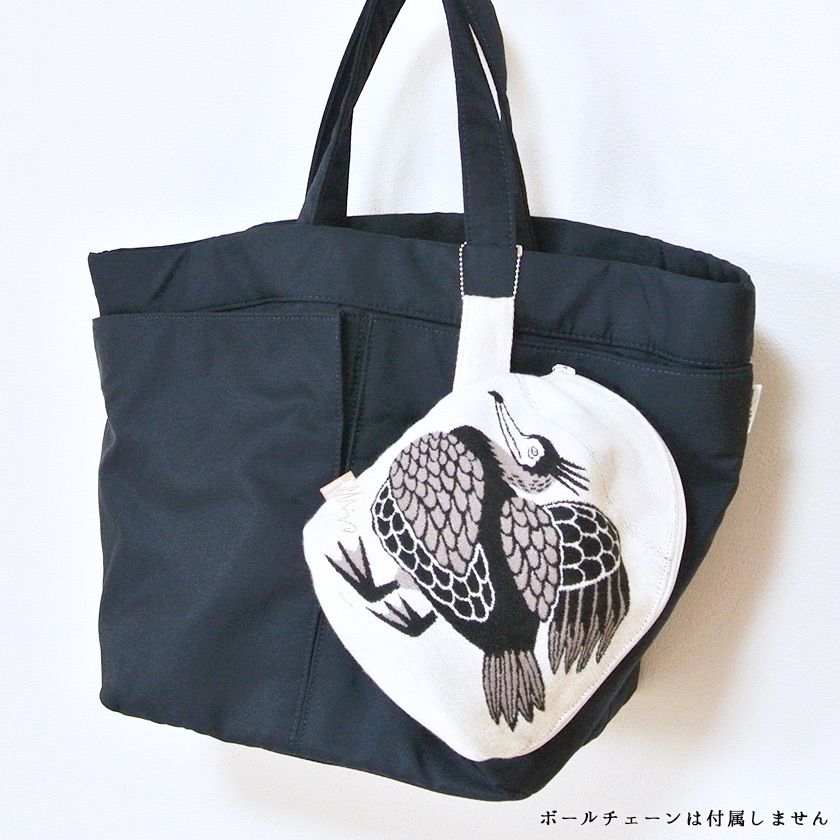マチつきポーチ 川ほとりのニンマリのウたち morita MiW 川鵜-6