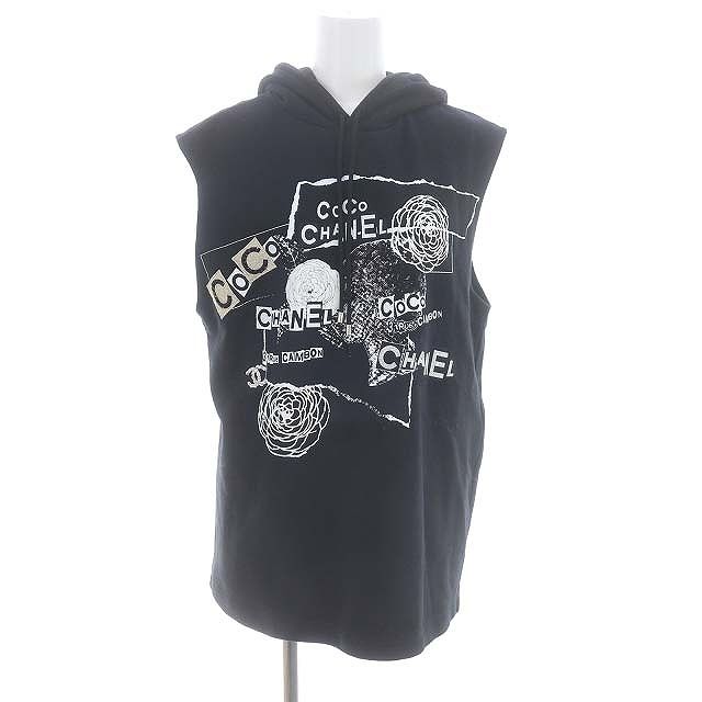 シャネル CHANEL グラフィティ ロゴ ノースリーブ パーカー プル 