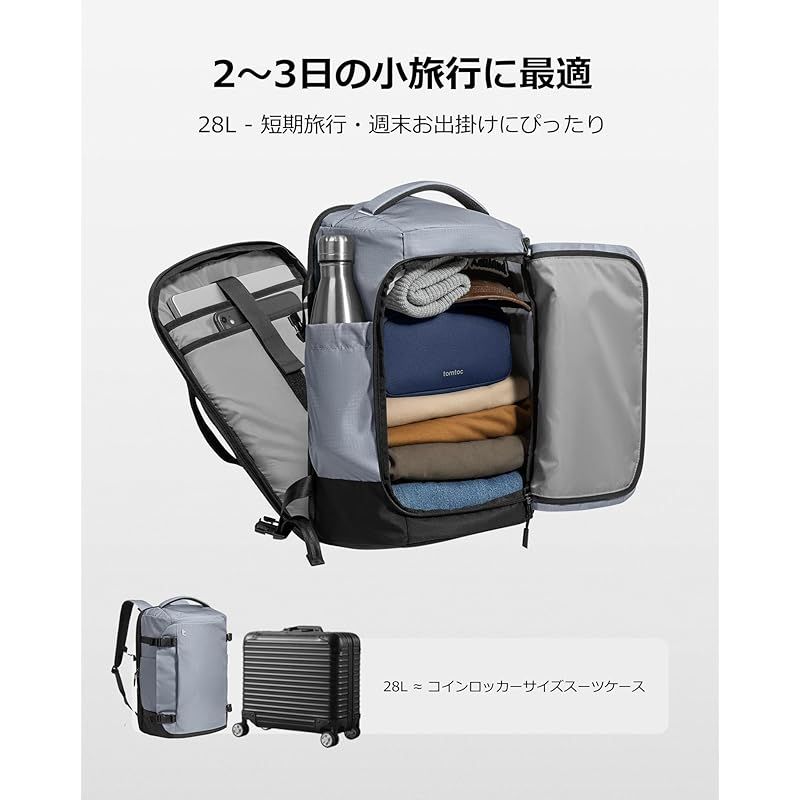 tomtoc] 旅行 リュック 28L 機内持ち込み ビジネス バックパック 旅行
