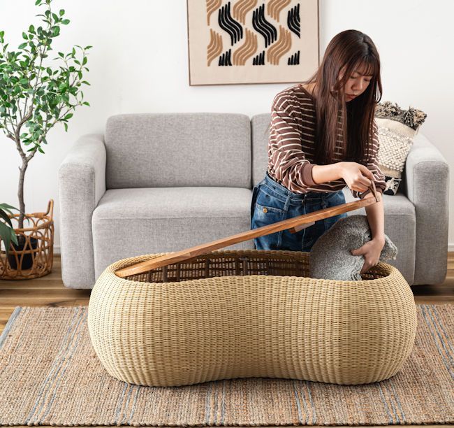 人工ラタン木製ローテーブル幅114cm センターテーブル 完成品（1035） 人工ラタン木製ローテーブル幅114cm センターテーブル 完成品