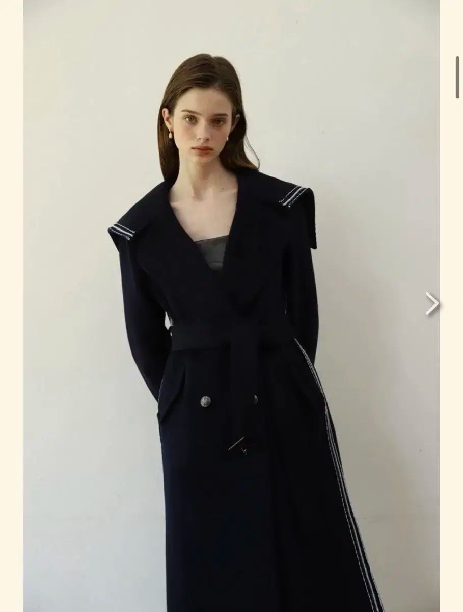 BLUMINセーラー カRＡ カラ ベルト ロングコート 1サイズ