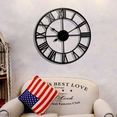 新品　現地取引可能　アイアン　とても大きな掛け時計　アンティーク風 大きなアイアンフレーム アンティーク 雑貨 壁掛け時計 壁掛け 時計