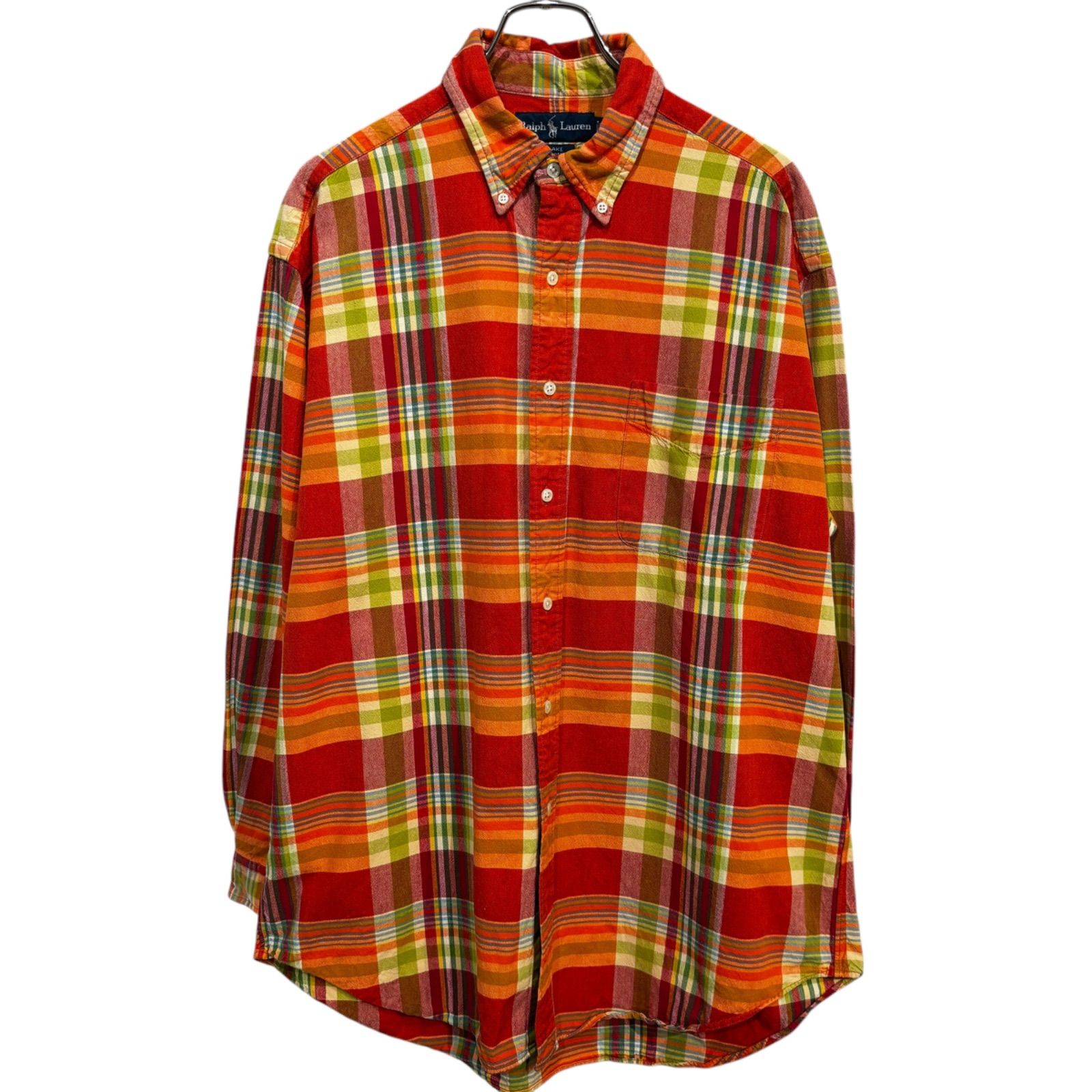 90s Ralph Lauren BLAKE Button Down Plaid Check Shirt L 90年代 ラルフローレン ポロ ポロラルフローレン ポロバイラルフローレン ボタンダウンシャツ チェックシャツ ポニー無し