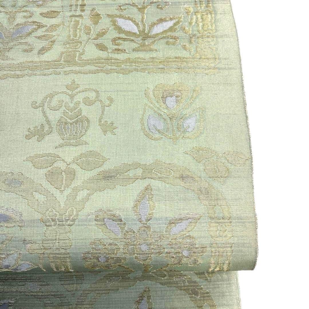 袋帯 夏用 紗 花模様 花紋 金糸 着物 062a p - メルカリ