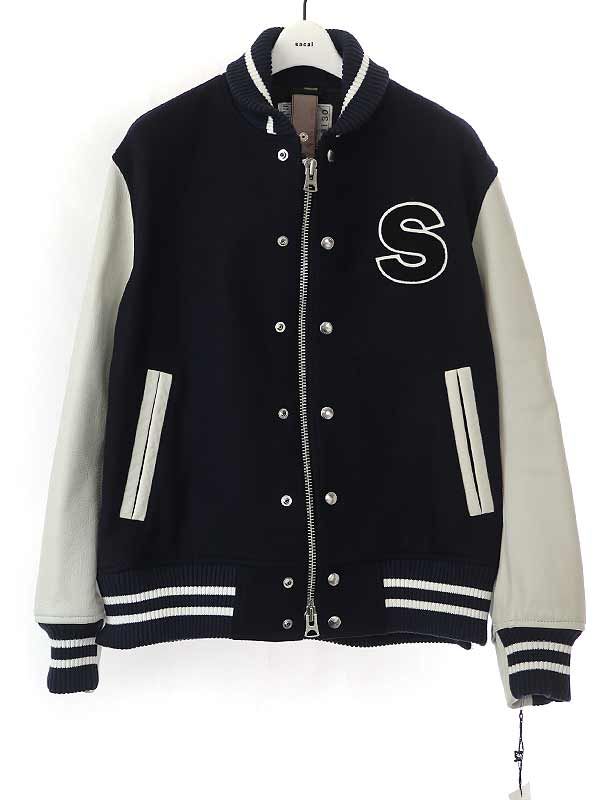 sacai サカイ 23AW INTERSTELLAR Blouson レザー切替スタジアム 