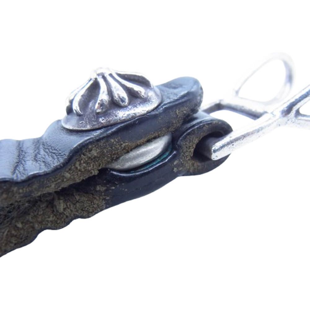  CHROME HEARTS クロムハーツ 原本無 BELT LOOP クロスボールボタン レザー ベルトループ ブラック系 その他 アクセサリー