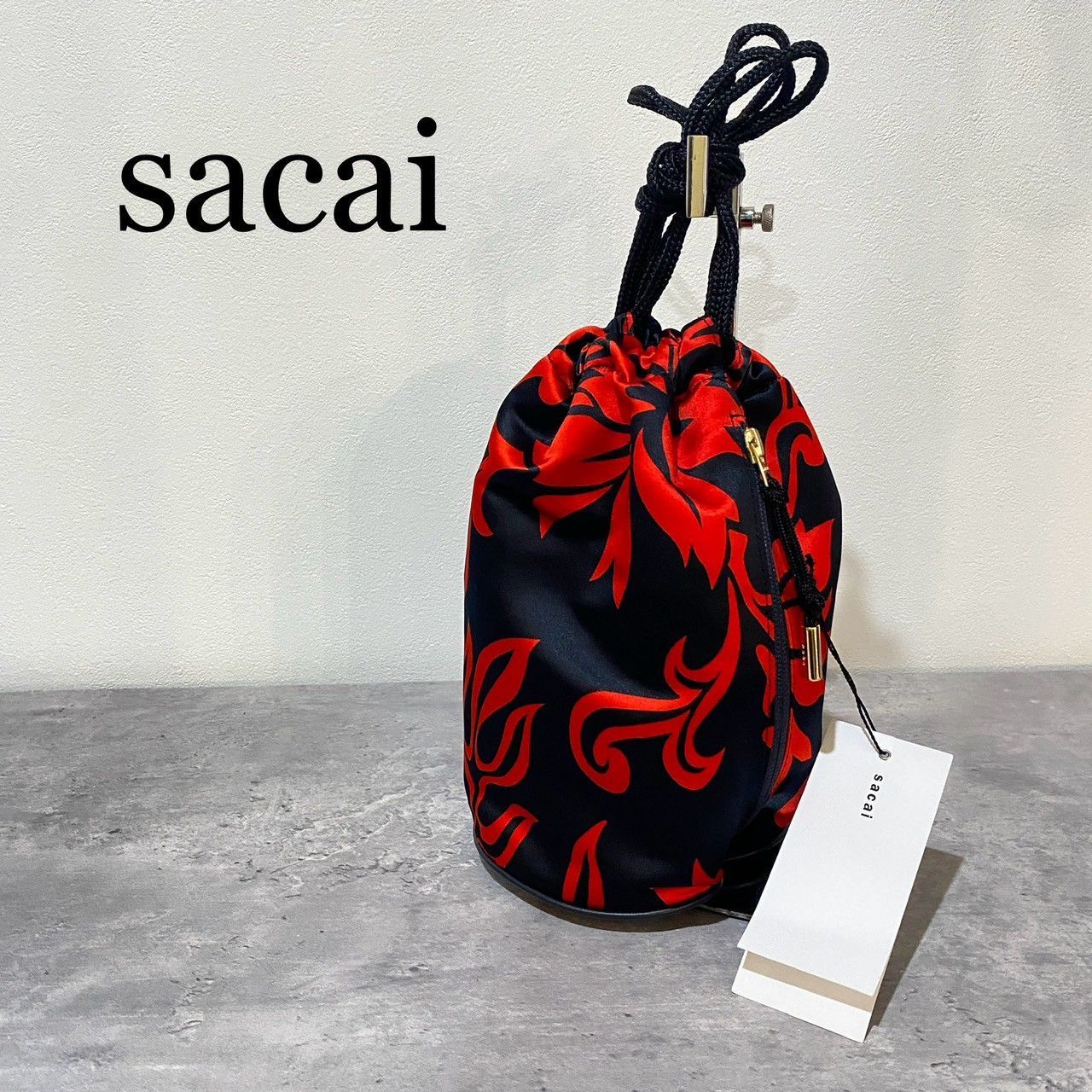 sacai』サカイ フローラルプリント巾着 RED - メルカリ
