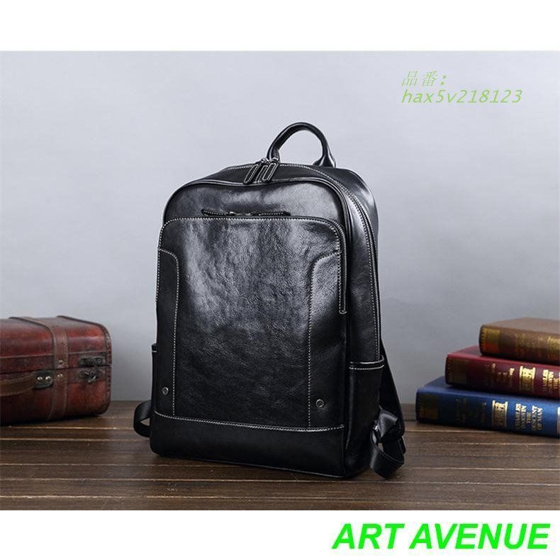 ヌメ革 ビジネスリュック デイバッグ メンズバッグ 出張 PC バックパック 紳士用 通勤 手作り 3色 レザー 旅行 ビジネスバッグ hax5v218123