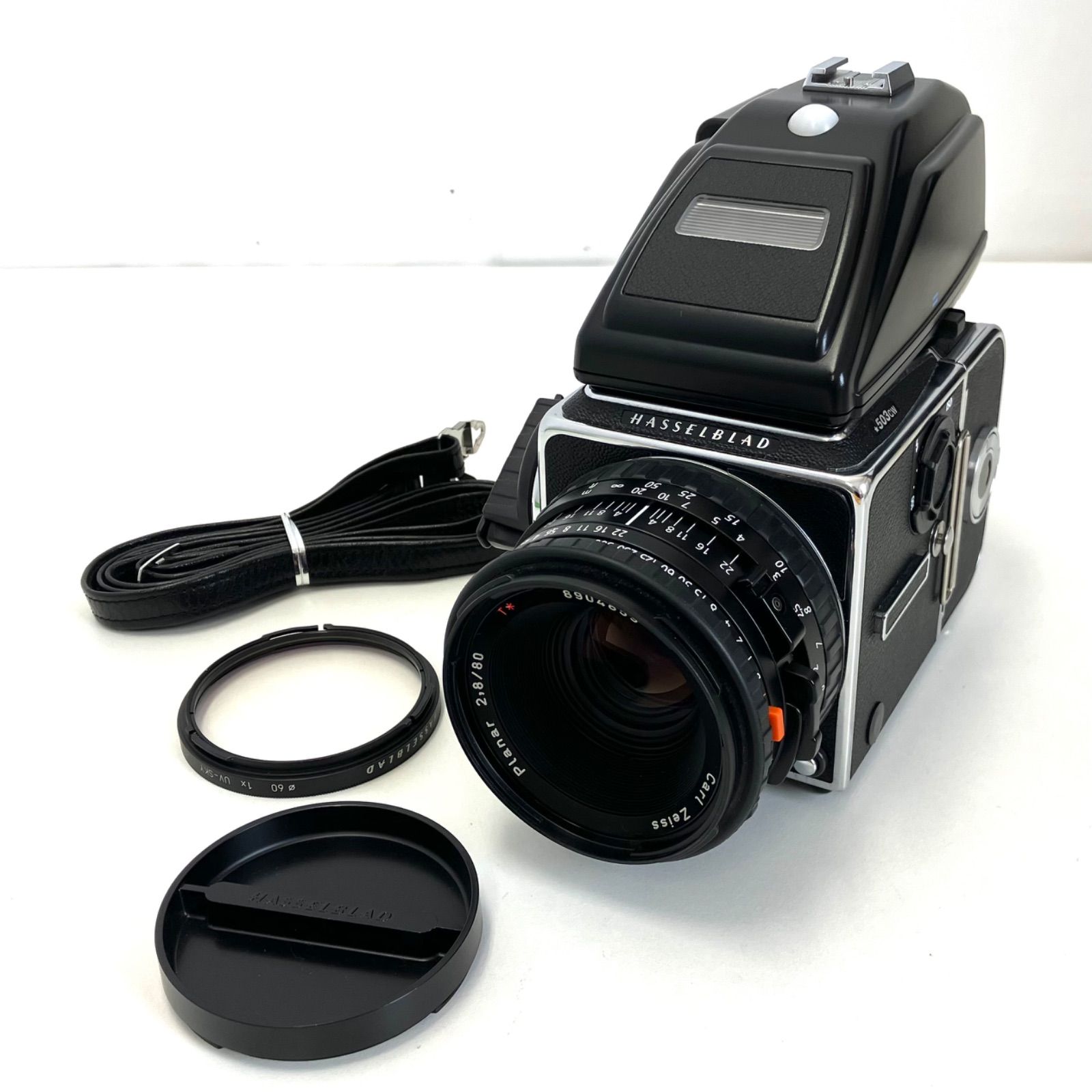 【09198】　Hasselblad 503CW / Carl Zeiss Planar F2.8 80mm / Prism Finder PME90 セット　美品