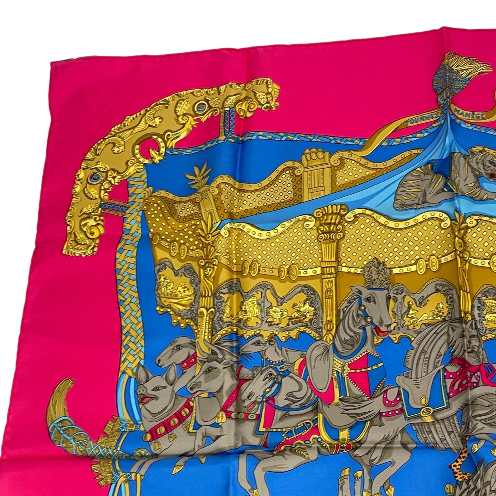 HERMES カレ90 シルク　TOURNEZ MANEGE メリーゴーランド 極美品 HERMES エルメス カレ90 シルク TOURNEZ MANEGE