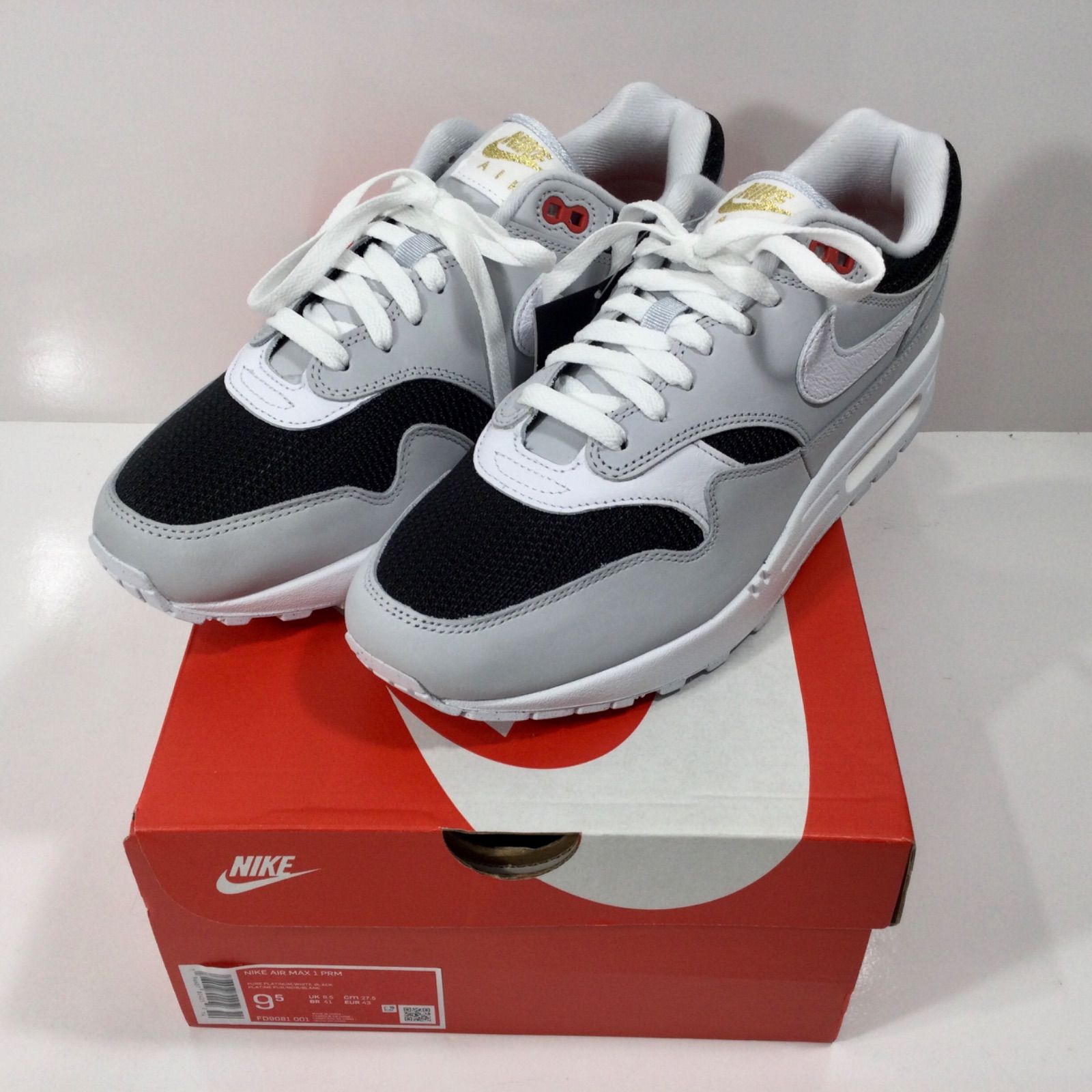 未使用】NIKE ナイキ AIR MAX 1 PRM URAWA REDS UNAGI グレー×黒×白 