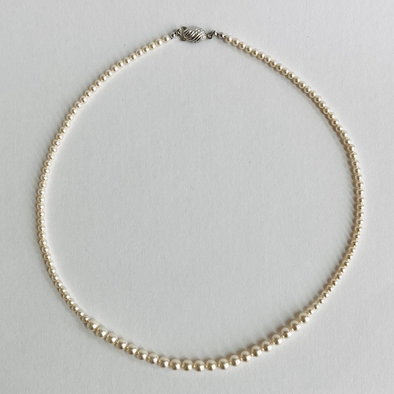 貝パールグラデーションネックレス/3x5mm約44cm/ホワイトベージュ/R 