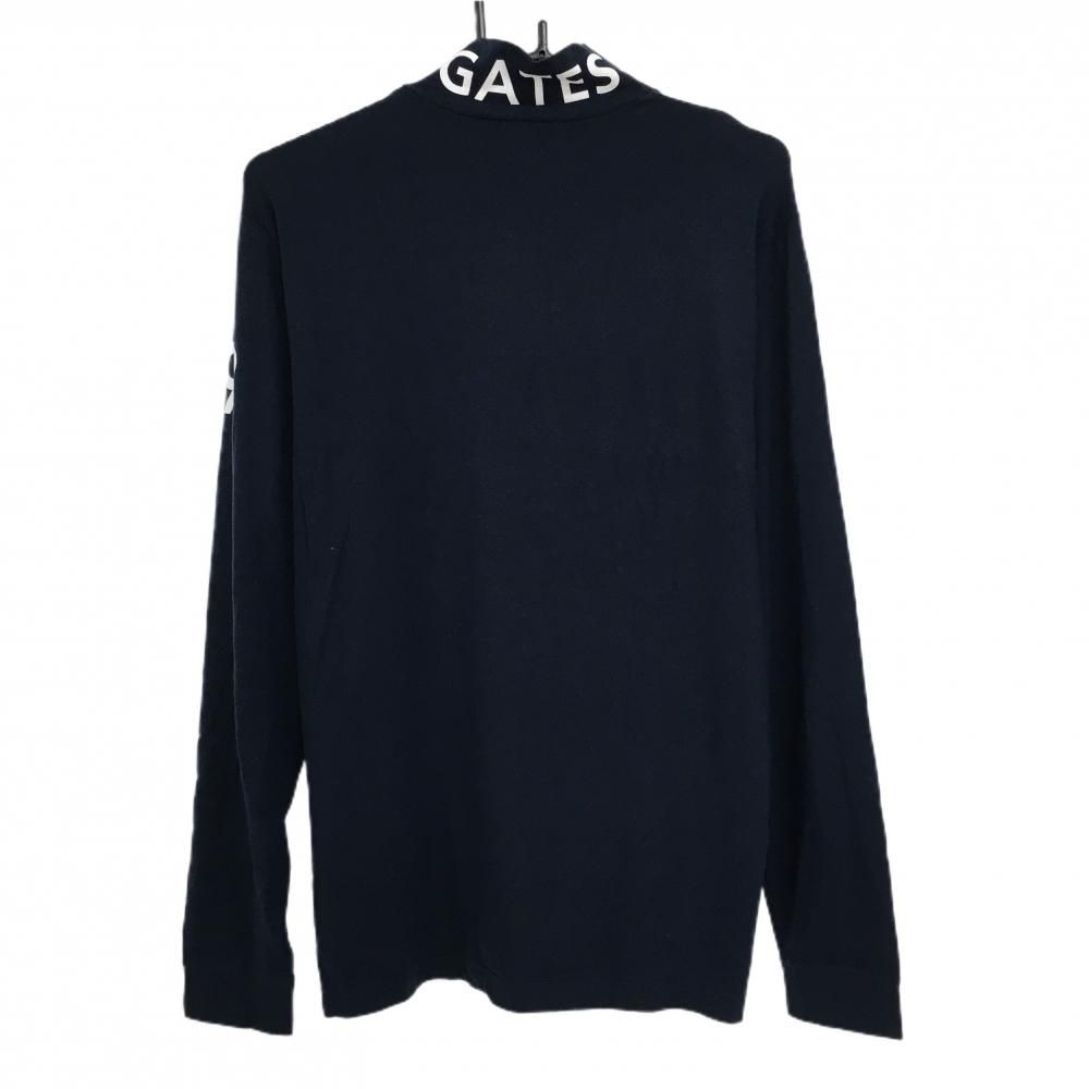 PEARLY GATES ネイビー 長袖シャツ サイズ0 超美品】パーリーゲイツ 長袖ハイネックシャツ ネイビー×白 表微