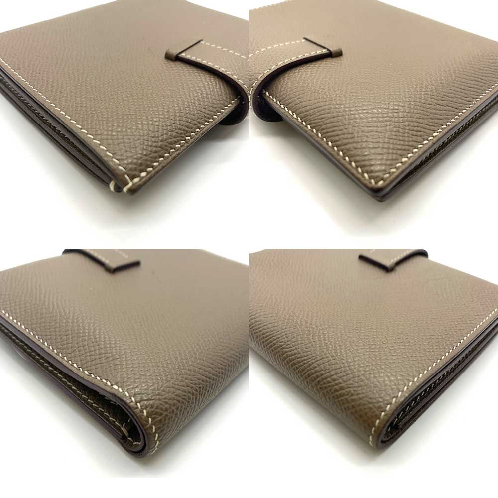 エルメス ベアン コンパクト エトゥープ ゴールド金具 Y刻印 HERMES  