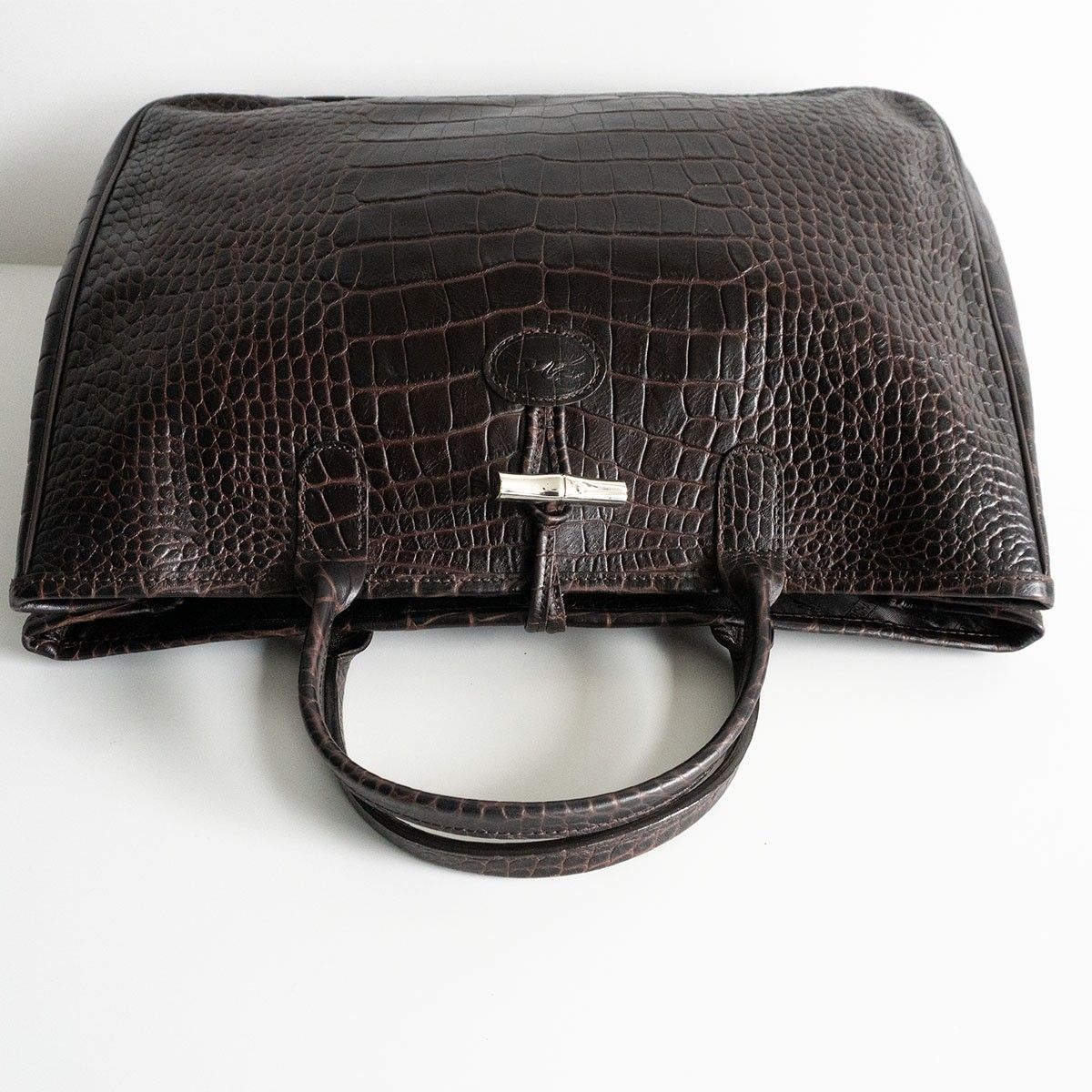 美品 ロンシャン トートバッグ ロゾ クロコ型押し ターンロック レザー 茶色 楽天市場】【バッグ】LONGCHAMP ロンシャン ロゾ ハンドバッグ