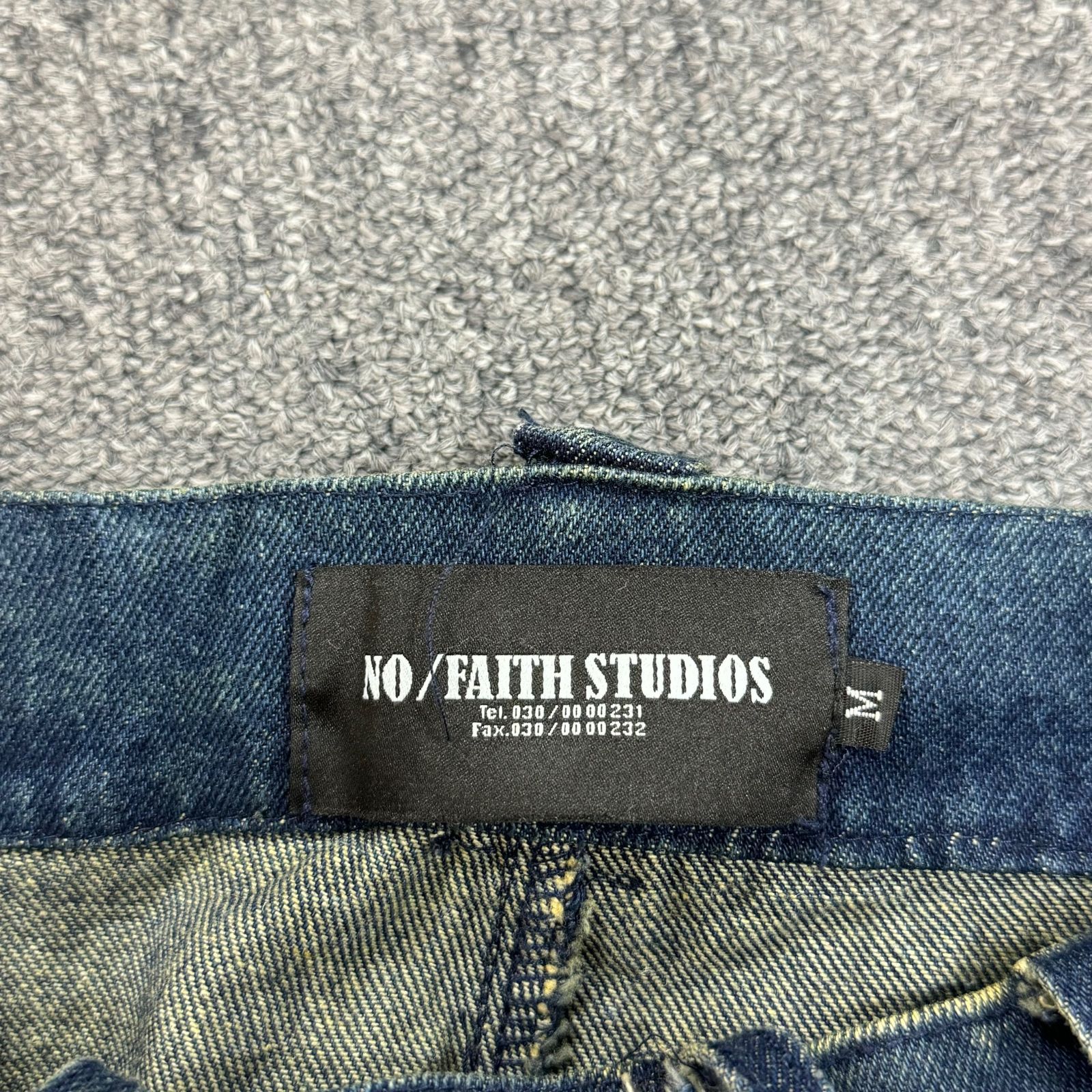 定価47300円 NO FAITH STUDIOS FLARED DENIM 002 フレアデニム ジーンズ ダブルニー ノーフェイススタジオ  FD002-GRN-BLU M 66810A - メルカリ