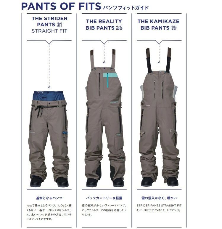 REW KAMIKAZE BIBPANTS19 GORE-TEX /2レイヤー アールイーダブリュー