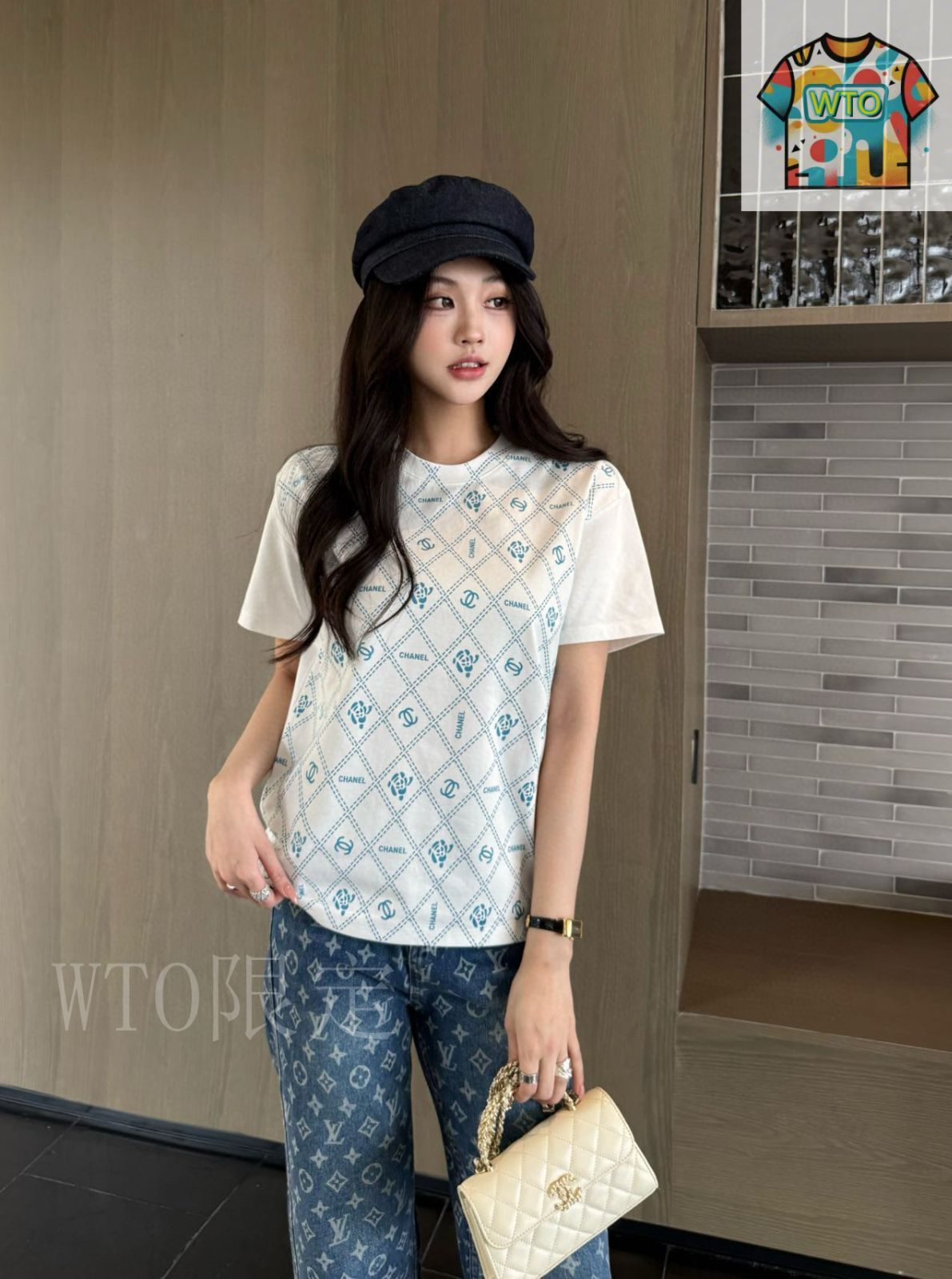 新品✴︎CHANEL✴︎ショートTシャツ 今日特価】Chanel Printed Short-Sleeve T-Shirt / シャネル