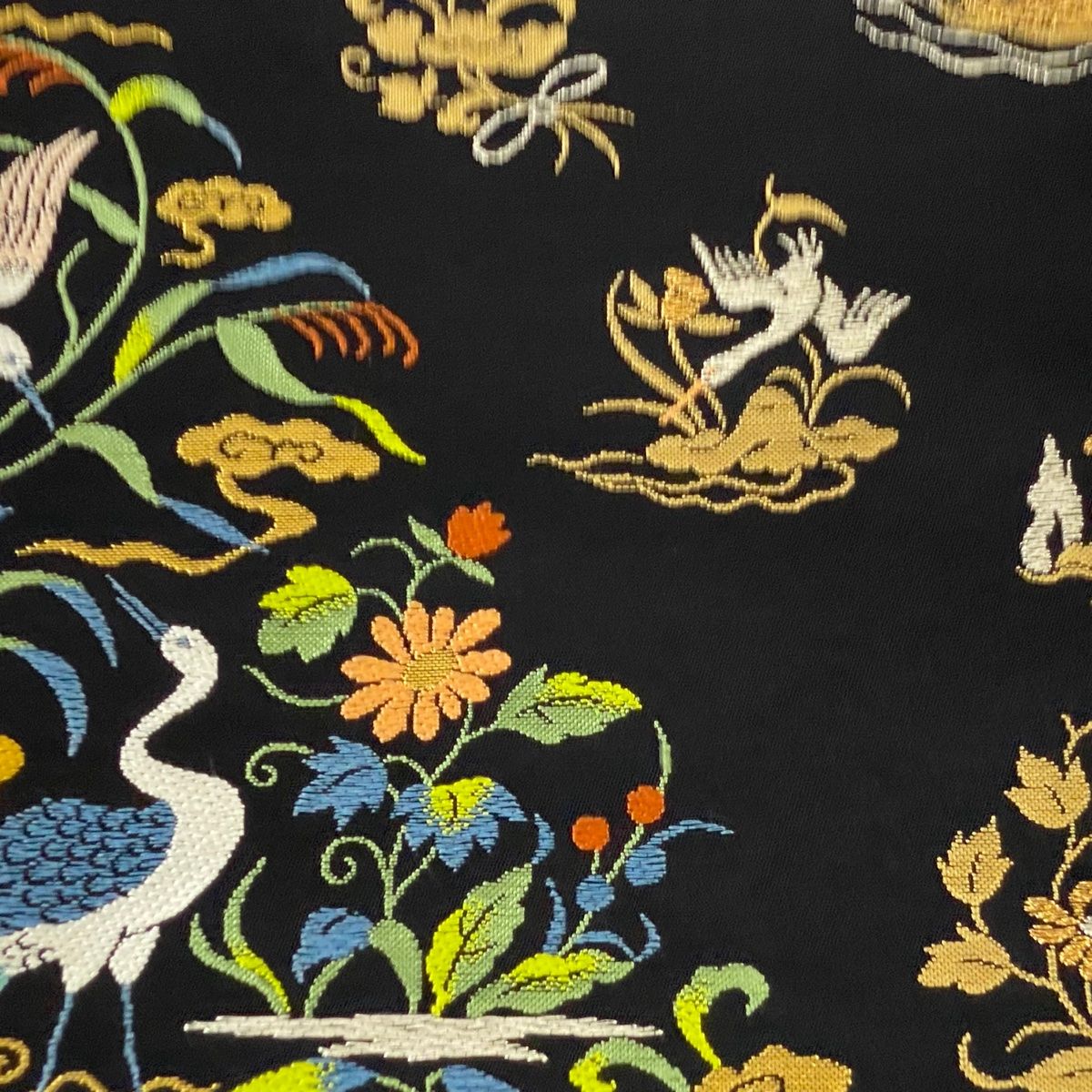 袋帯 逸品 龍村美術織物 落款 たつむら アマルナブルー 本袋 遊鶴