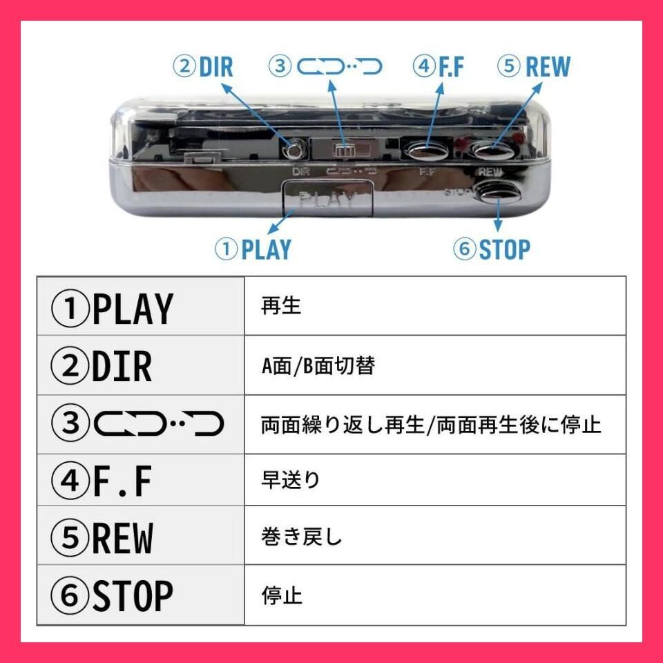 ☆売れ筋☆ カセットプレーヤー ポータブルカセットプレーヤー オート
