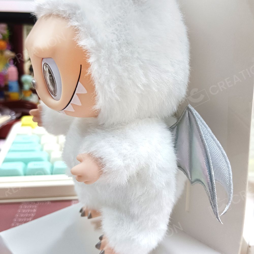 ZIMOMO ジモモ ぬいぐるみ キーホルダー LABUBU ホワイト デビル