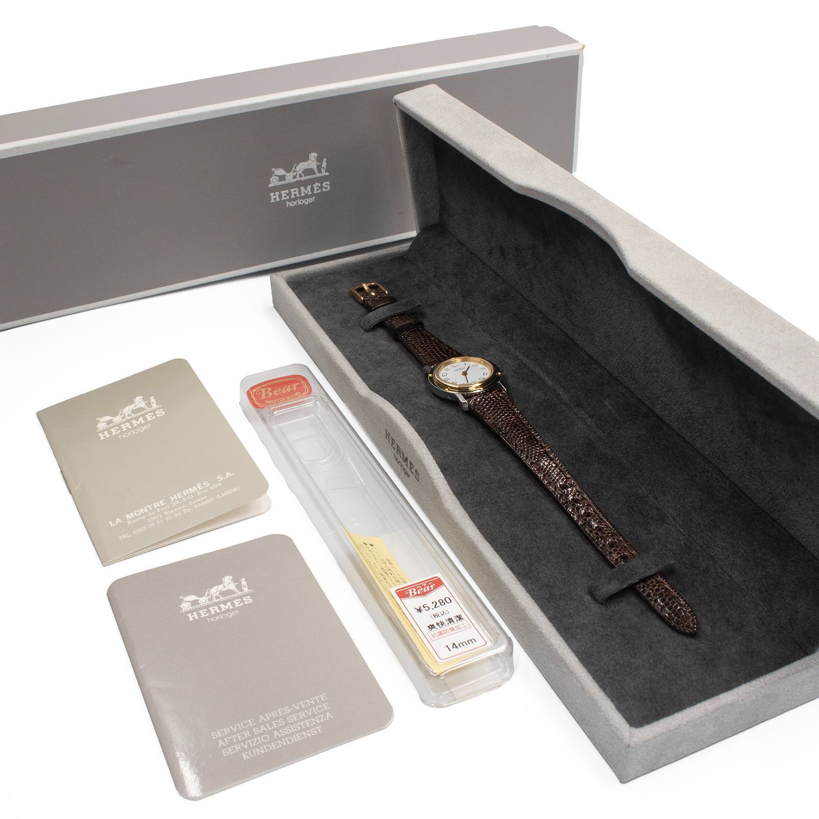 送料無料 エルメス 腕時計 クォーツ レディース クリッパー 白