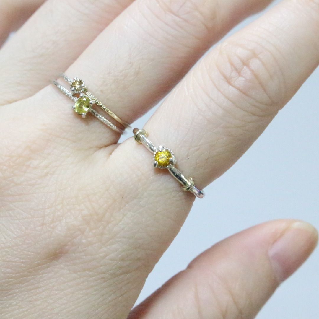 チカチカ！幻惑の石∀スファレライトのK10小ワッカシルバーリング約9.5