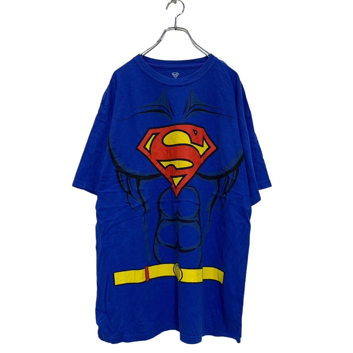 SUPERMAN 半袖 プリントTシャツ XL ブルー スーパーマン メキシコ製