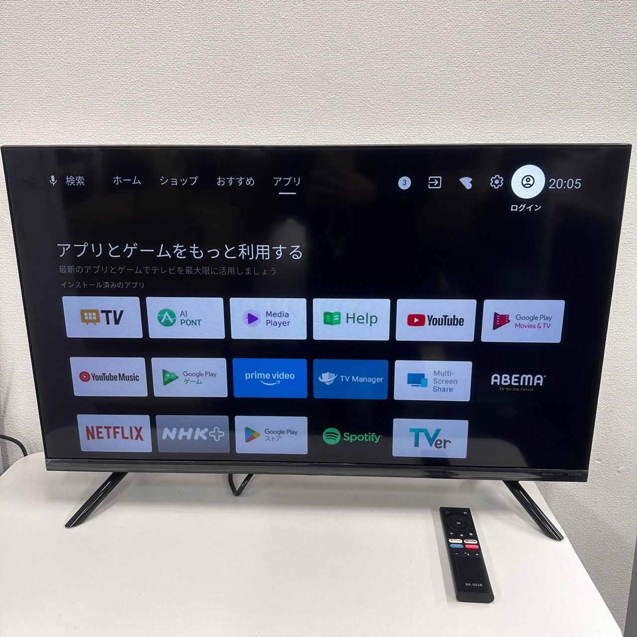 オリオン ショップ ORION AndroidTV搭載 チューナーレス スマート