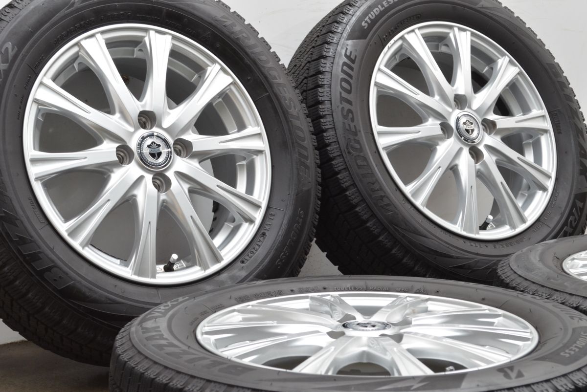 バリ溝 ジョーカー 15in 5.5J 50 PCD100 ブリヂストン ブリザック VRX2 185 65R15 ノート デミオ アクア フィールダー フリード