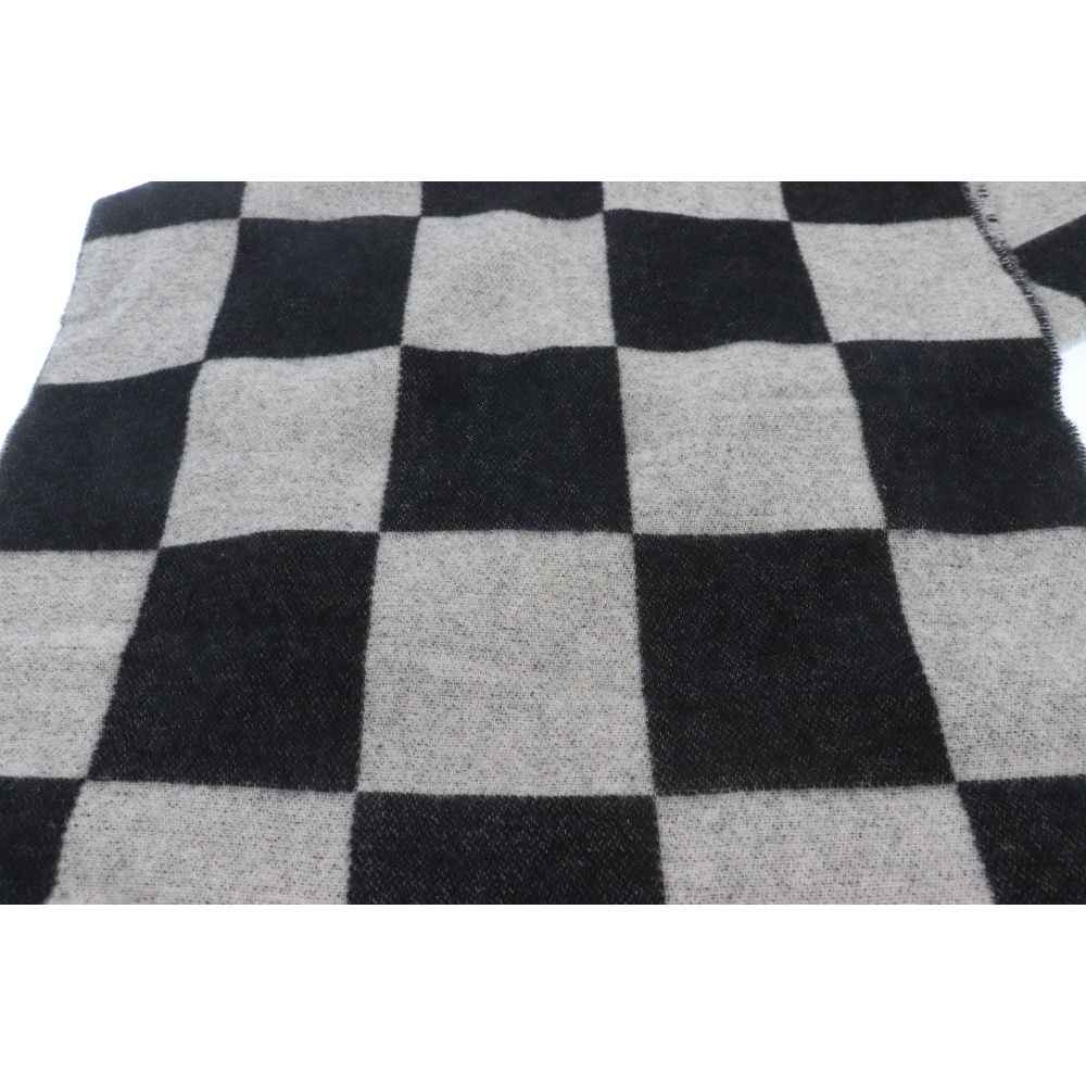 AMIRI アミリ CHECKRED SCARF チェッカー カシミヤフリンジマフラー スカーフ グレー/ブラック AW22MSC052 AMIRI アミリ CHECKRED SCARF チェッカー カシミヤフリンジマフラー
