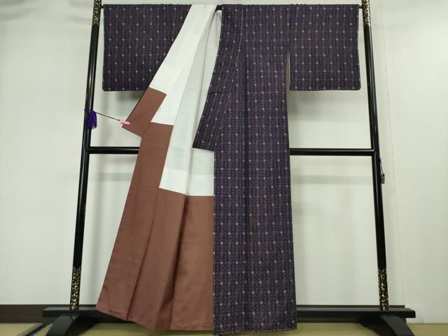 平和屋本店□極上 本場琉球 読谷山花織 紬地 草木染 知花トミ作 証紙