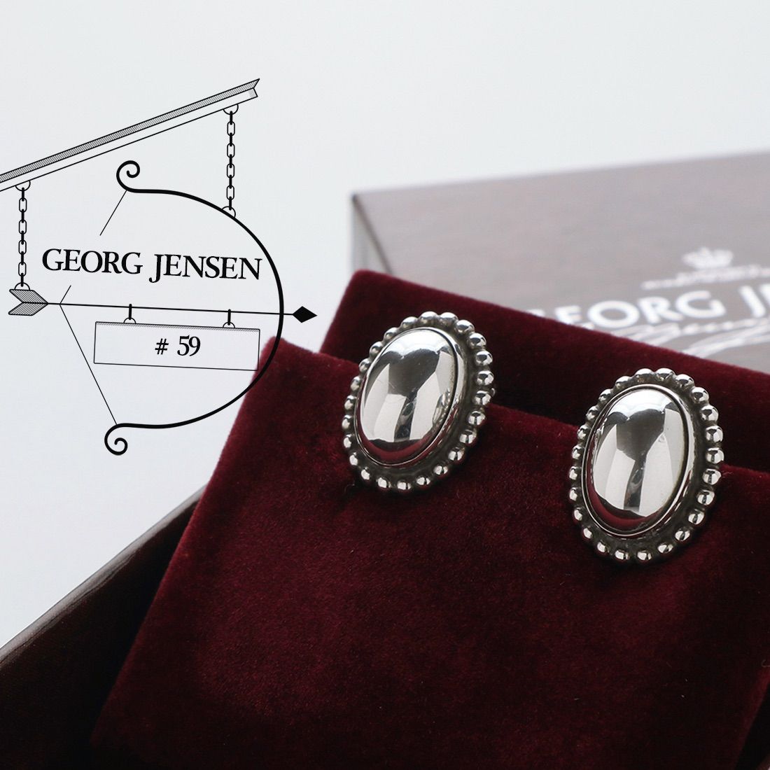 GEORG JENSEN ジョージ ジェンセン 59 イヤリング スターリング ...