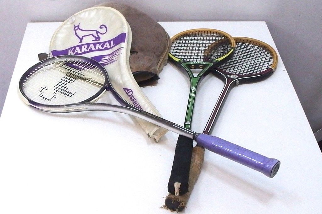 219520 KARAKAL コンコルド グラファイト素材 スカッシュ ラケット おまけ 木製ラケット*2本付き