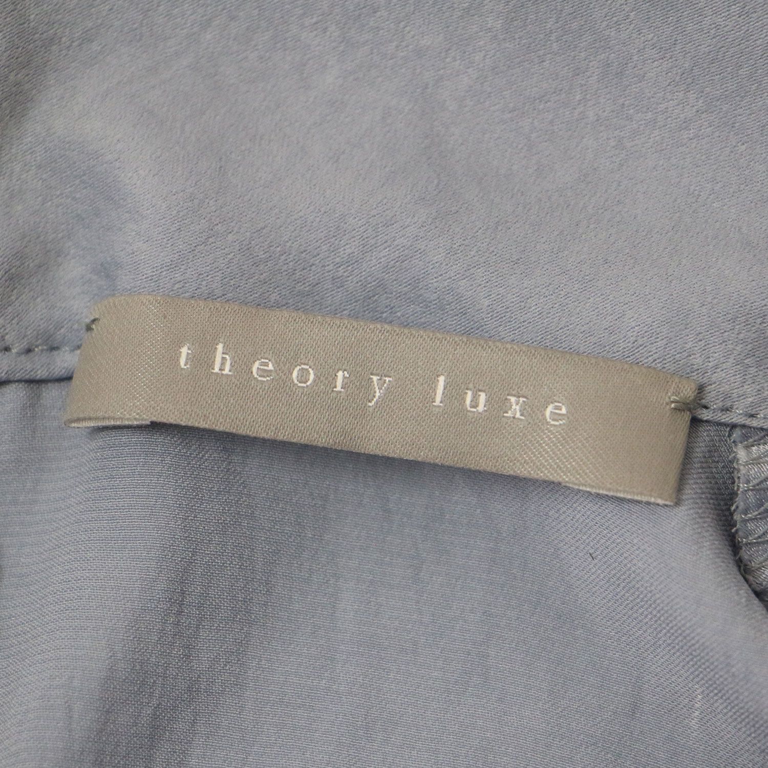 美品 theory luxe セオリー リュクス ブラウス サテン ブルー 38(M