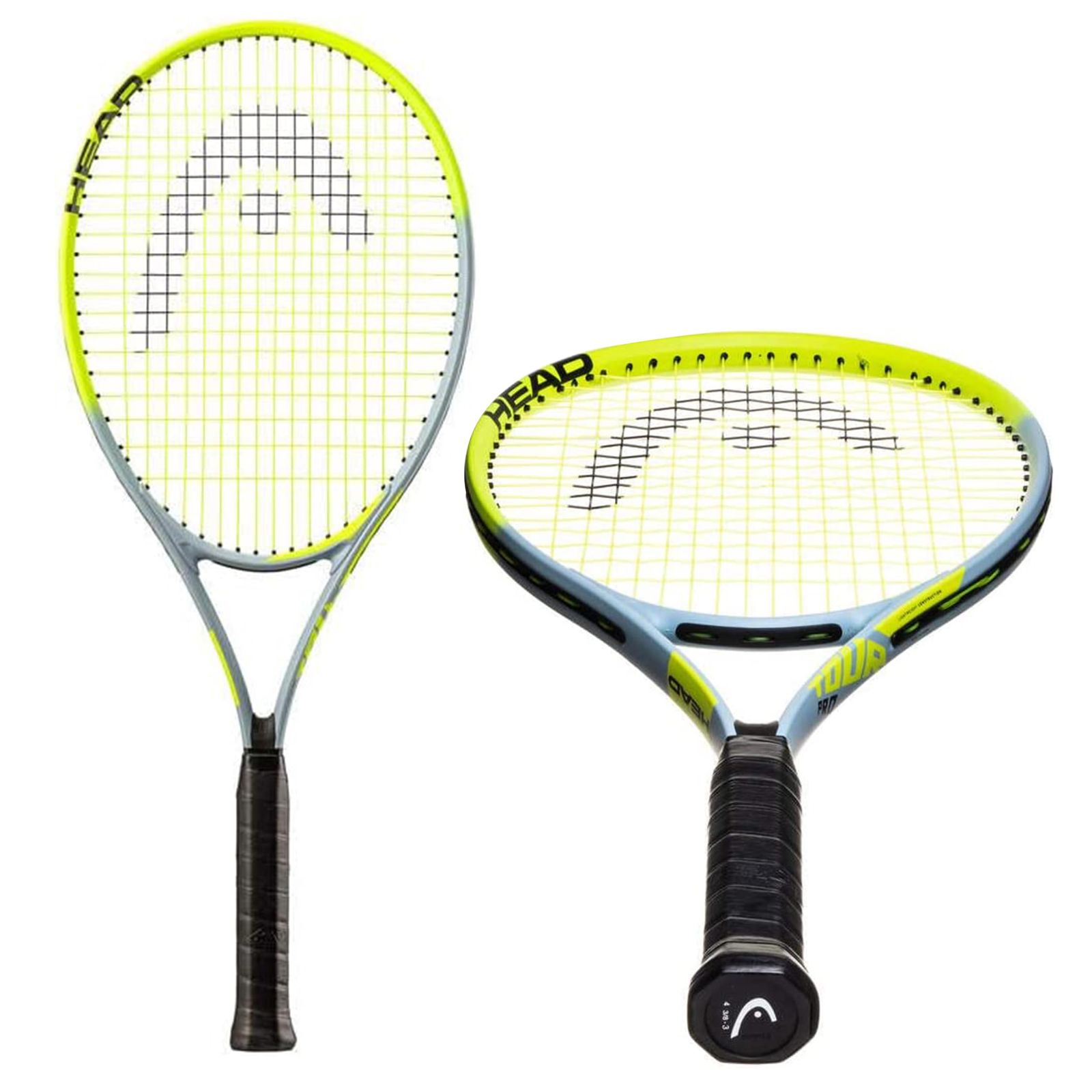 HEAD Tour Pro テニスラケット - ストリング入り ライトバランス 27インチ ラケット - グリップ4 3/8インチ イエロー 