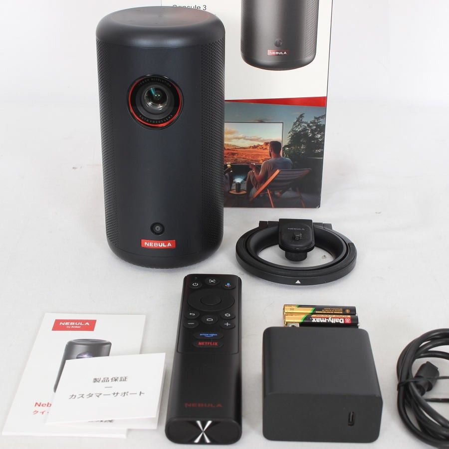 美品】Anker Nebula Capsule 3 D2425N11 ブラック モバイル
